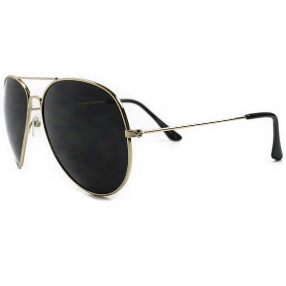 Top Gun Inspired Classic Retro 80s Aviator Gold & Black Mens Womens Sunglasses - Picture 2 of 4